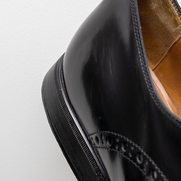 Authentic Gucci Men's Black Leather Brogue Oxford Dress Shoes – UK 8 / US 9 - Picture 11 of 15